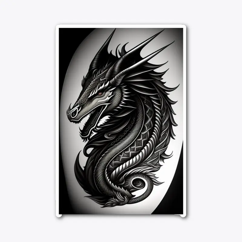 Printed dragon tatoo designing stuff